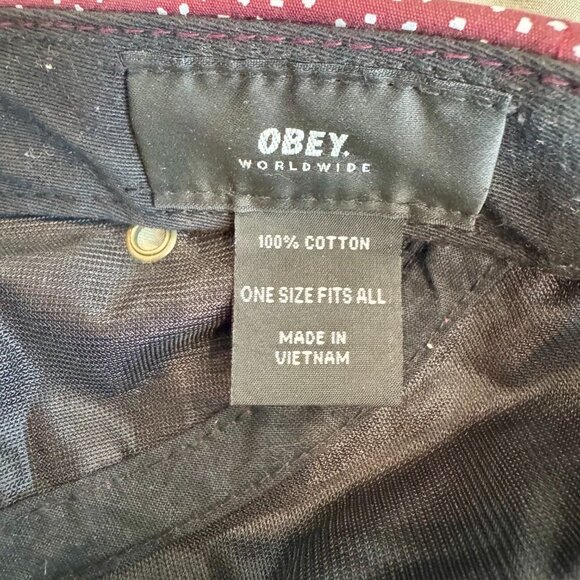 OBEY Dark Red Adjustable Cap with Micro-Dots - Picture 7 of 7